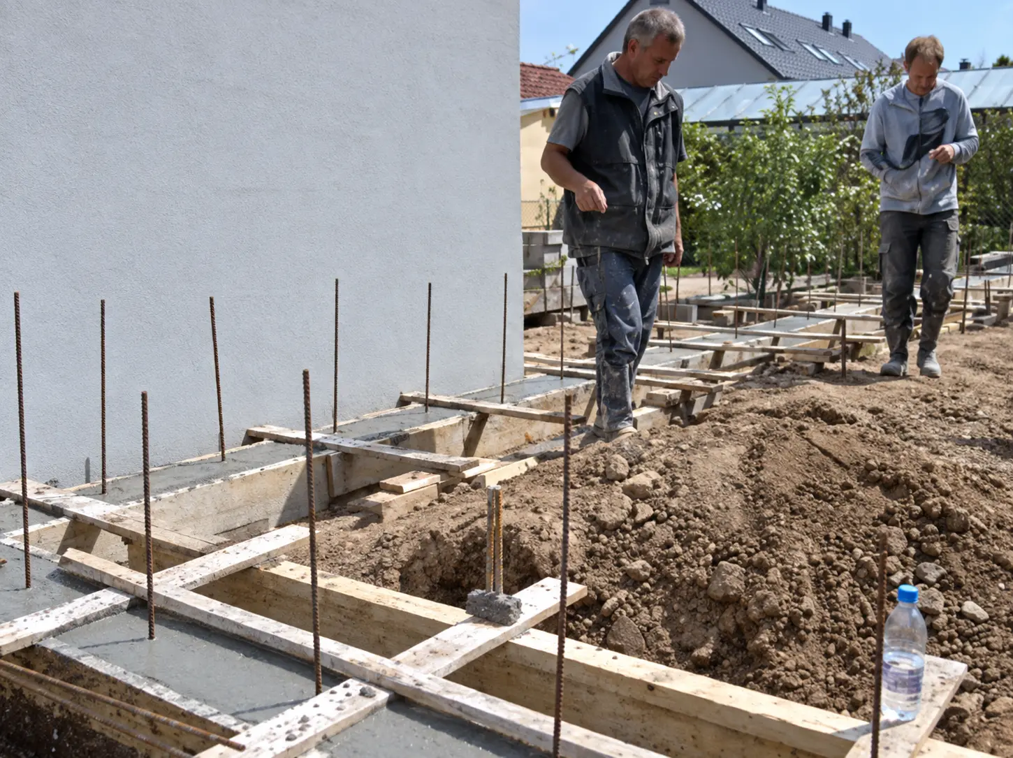 Streifenfundament mit Anschlussbewehrung