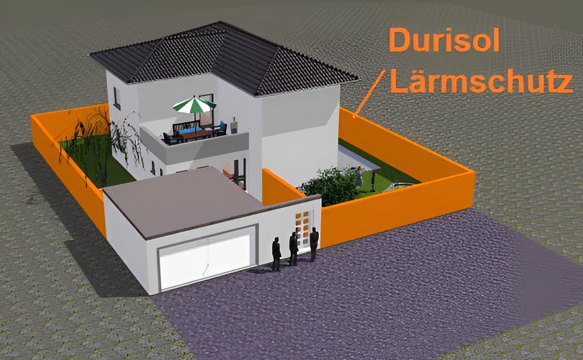 Bild Lärmschutzwand um Haus zur Sicherheit