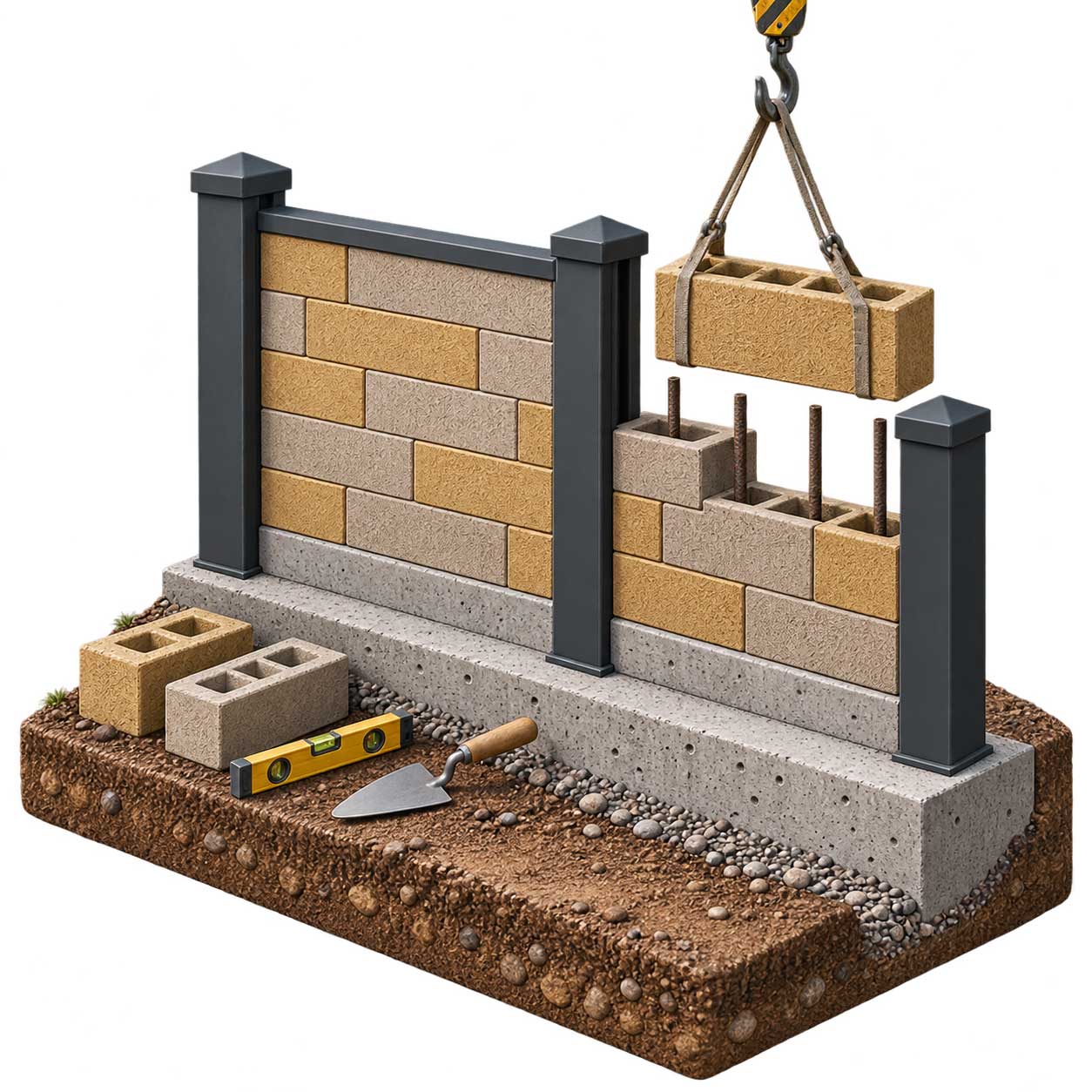 Fundament und Montage