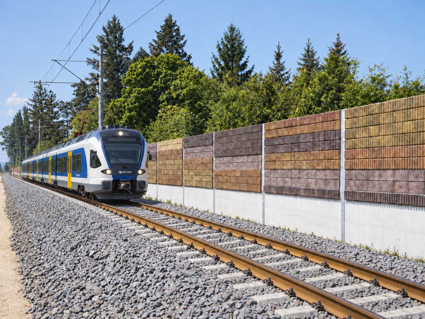 Leier-Durisol-Lärmschutz an der südlichen Balaton-Bahnstrecke