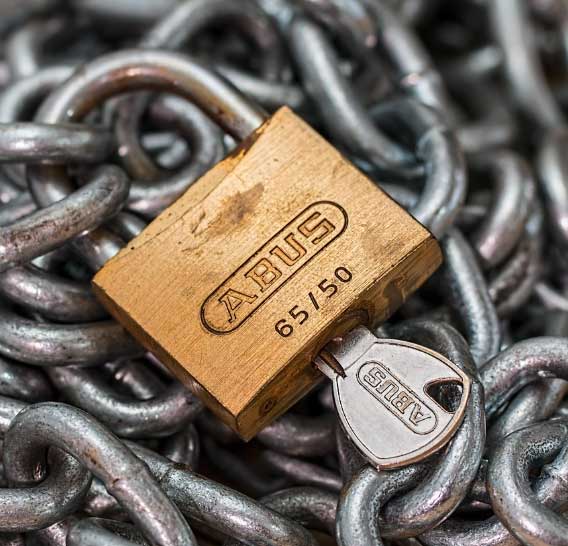Bild eines Schlosses zur Sicherheit
